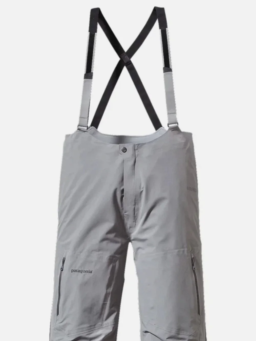 Patagonia Super Alpine Snow Bib Pants Men M Gore Tex Gray Waterproof Side-Zip